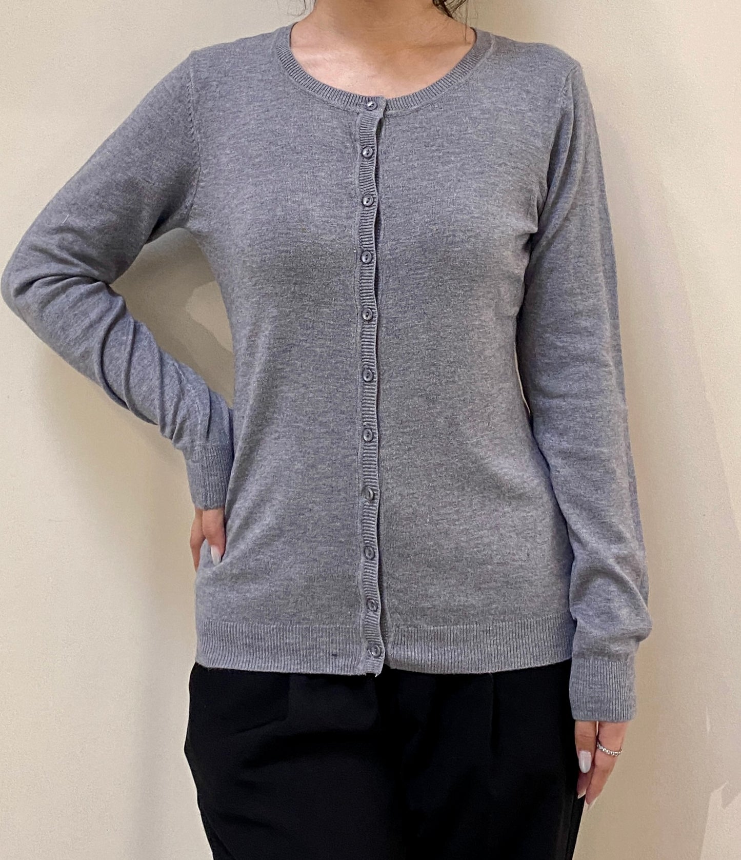 PLAIN KNIT CARDIGAN