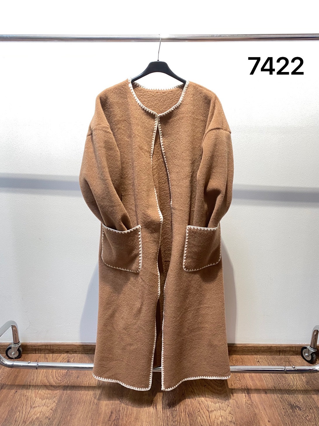 CAMEL COAT WITH TRIM