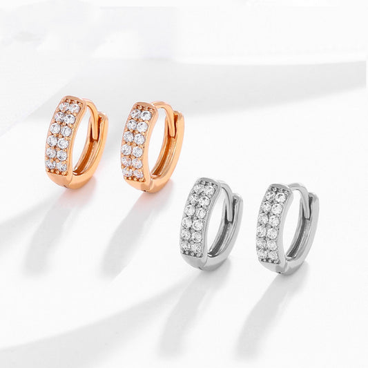 PAVE DIAMOND HUGGIE HOOPS