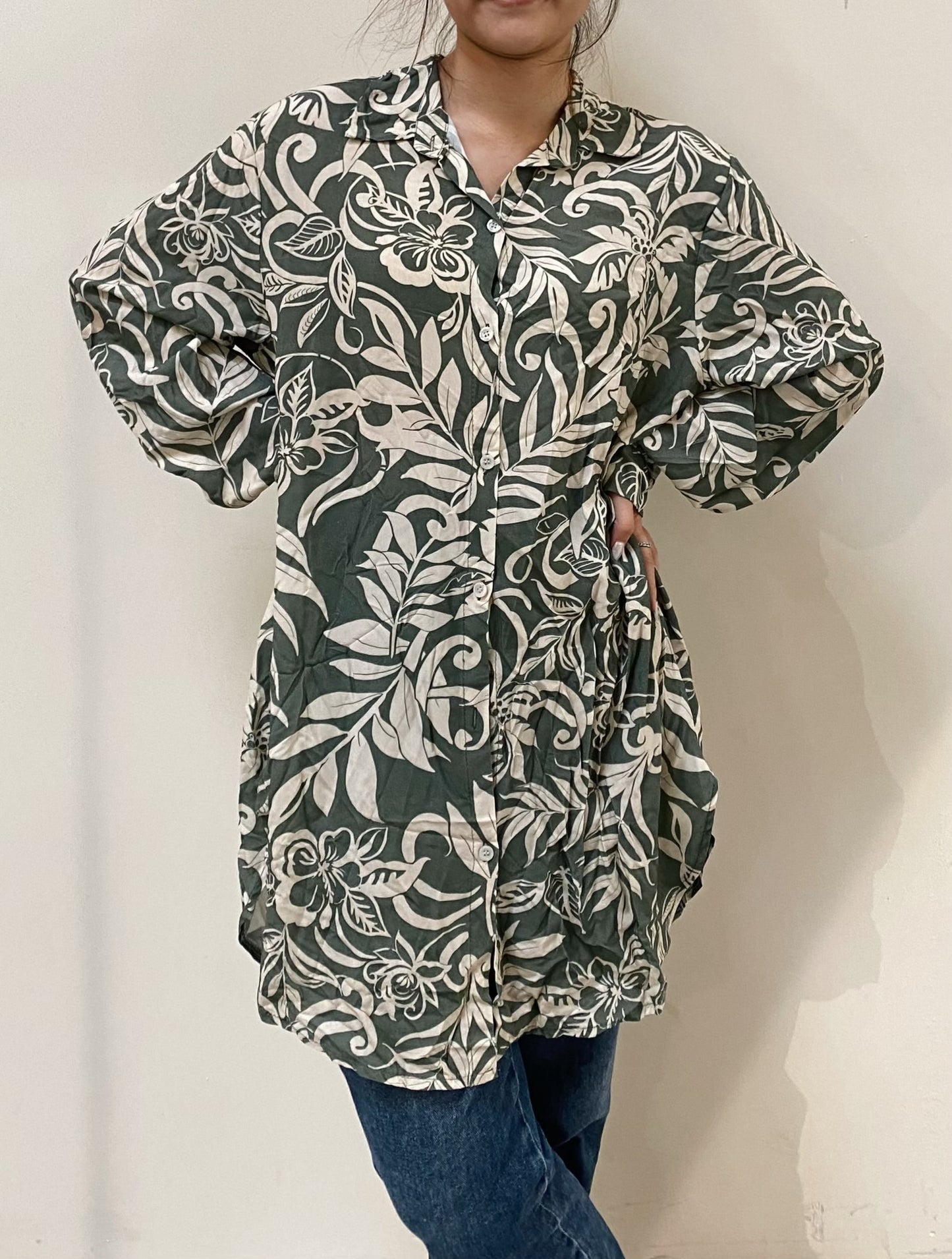 LEAVES PRINT SHIRT