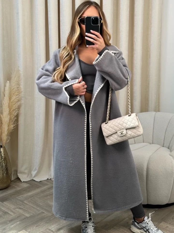 GREY COAT WITH TRIM