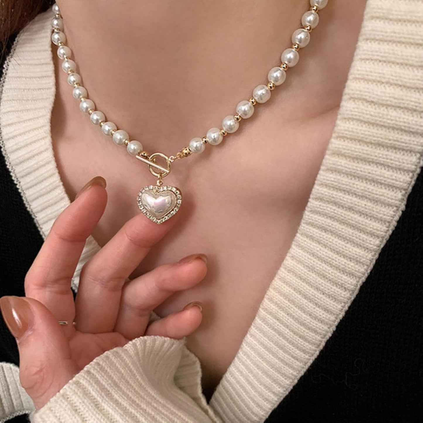 HEART  PEARL PENDANT