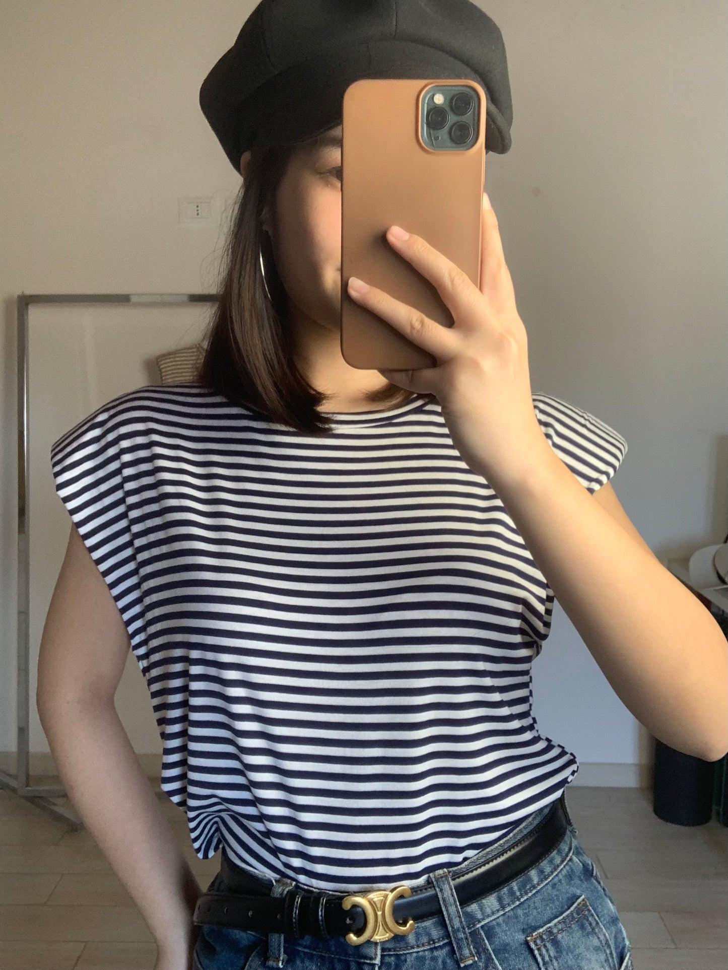 stripe top without sleeves